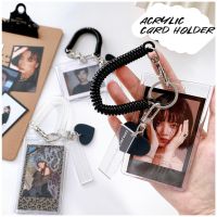 3 Inch Acrylic Photocard Holder Transparent Photocard Sleeve Card Protective Case Heart Keychain Pendant School Stationery