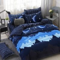 Home Textile Bedding Set Gray Stars Girl Boy Kid Cartoon Polyester Duvet Cover Adult Child Bed Sheets Pillowcases No Comforter