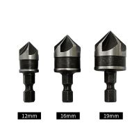 ชุดน่าเบื่อ Countersink หกเหลี่ยม3ชิ้นสำหรับไม้โลหะเครื่องมือหัวเจาะเปลี่ยนอย่างรวดเร็ว