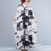 COD DSFGRDGHHHHH Oladivi Oversized Clothing Plus Size Boho Beach Wear Maxi Long Dress Women Fashion Print Summer Bohemian Dresses STK 5104 B151