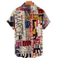 【Feb】 men‘s Hawaiian Shirts 3D Graffiti Print Holiday Fashion Casual Short Sleeve Camicas Loose And Quick Dry Trends Street Clothing