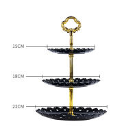 European Three-layer Cake Stand Wedding Party Dessert Table Candy Fruit Plate Cake Self-help Display Home Table Decoration Trays