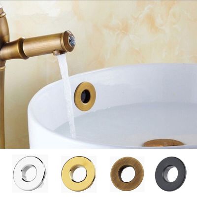 2ชิ้นอ่างล้างหน้าห้องอาบน้ำหลุมอ่างล้างจานล้นหมวกตกแต่งโลหะทองแดงล้นก๊อกอ่างอาบน้ำอุปกรณ์เสริม23-25มม