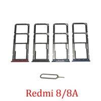 ถาดซิมเอสดีการ์ดโทรศัพท์สำหรับ Redmi 8 8A ของแท้ส่วนลิ้นชักใส่ซิมชิปช่องเสียบบัตรสำหรับโทรศัพท์ Redmi 8 8A + ขา