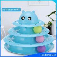 H.S. รางบอล ตาโต ของเล่นแมวทรงโดม รางบอล 4 ชั้น รถเข็นสุนัข Cat play plate