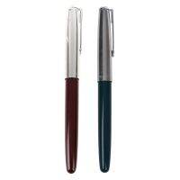 2 Pcs 616 Fountain Pen Hooded Small Vintage, 1 Pcs Golden Nib Dark Red Barrel &amp; 1 Pcs Silver Nib Green Barrel