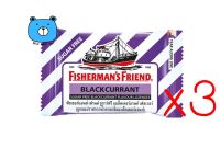 (ซื้อ3ราคาพิเศษ) Fishermans Friend Blackcurrant Sugar Free ฟิชเชอร์แมนส์ เฟรนด์ ชูการ์ฟรี กลิ่นแบล็คเคอร์แรนท์ #สีม่วง-ขาว (25 กรัม)