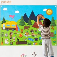 46Pcs Camping Felt Board Story Set Adventure Camp Out Forest Theme Preschool Early Learning Storytelling Montessori Toy for Kids