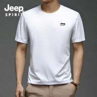 JEEP SPIRIT เสื้อยืดสำหรับผู้ชาย,เสื้อยืดแขนแขนสั้นคอกลมผ้าไอซ์ซิลค์เสื้อยืดกีฬาทรงหลวมเข้ารูปแห้งเร็วเสื้อยืดท่องเที่ยวกลางแจ้งมี7สีให้เลือก