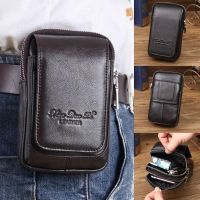 【Ready Stock】 ♠✼ C23 Fashion Men Fanny Waist Bag Cell/Mobile Phone Coin Purse Pocket Belt Bum Pouch Pack classic Genuine Leather bag Hip bag