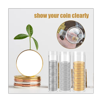 100 Pieces Coin Tubes Assorted Sizes 10 Half-Dollar Coin Storage Tubes 60 Coin Storage Tubes Pennies 30 Quarter Coin Tube Transparent