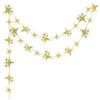 Gold Twinkle Star Happy Birthday Banner Decorations Small Four-pointed Star Paper Garland Gender Reveal Dodecagon Star Streamers Banners Streamers Con