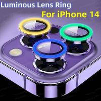 Luminous Lens Glass for iPhone 14 Pro Max 13 12 Pro Max Camera Protector Metal Ring Glass for iPhone 14 Plus 14pro Lens Cover  Screen Protectors