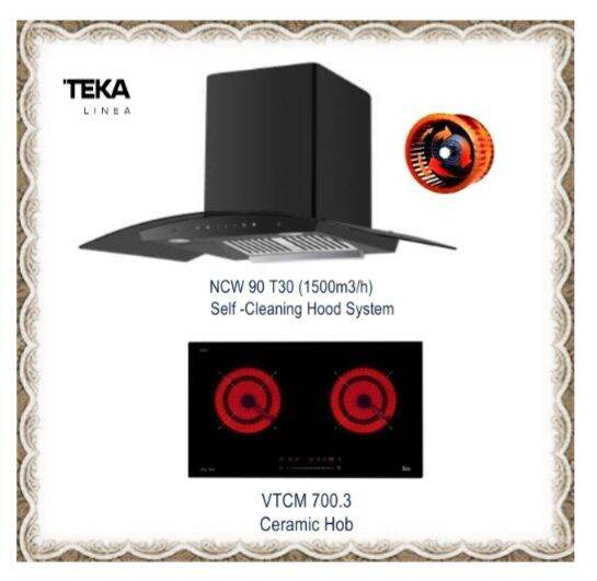 Teka NCW 90 T30 Stainless Steel Hood (Self Cleaning Hood System) 1500m3