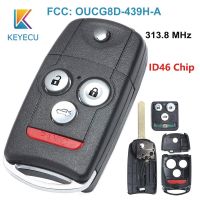 【support-Cod】 islwpi KEYECU Acura TL 2007-2008เปลี่ยน Flip Remote Key Fob 3 + Panic 4ปุ่ม313.8MHz ชิป ID46 FCC ID: OUCG8D-439H-A