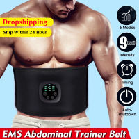 EMS Fitness Trainer Belt Waist Support Abdominal Muscle Stimulator Slimming Belt Uni USB Recharge Home Muscle Training Device