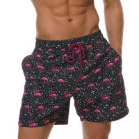 Mens flamenco print shorts fashionable swimsuit sports pants for the trunk boys swimsuit