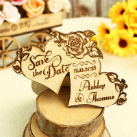 Personalized Hearts save the date wood , Custom wedding wooden Fridge Magnets, Heart Rose Flower Wooden Magnet ,Pary Derco