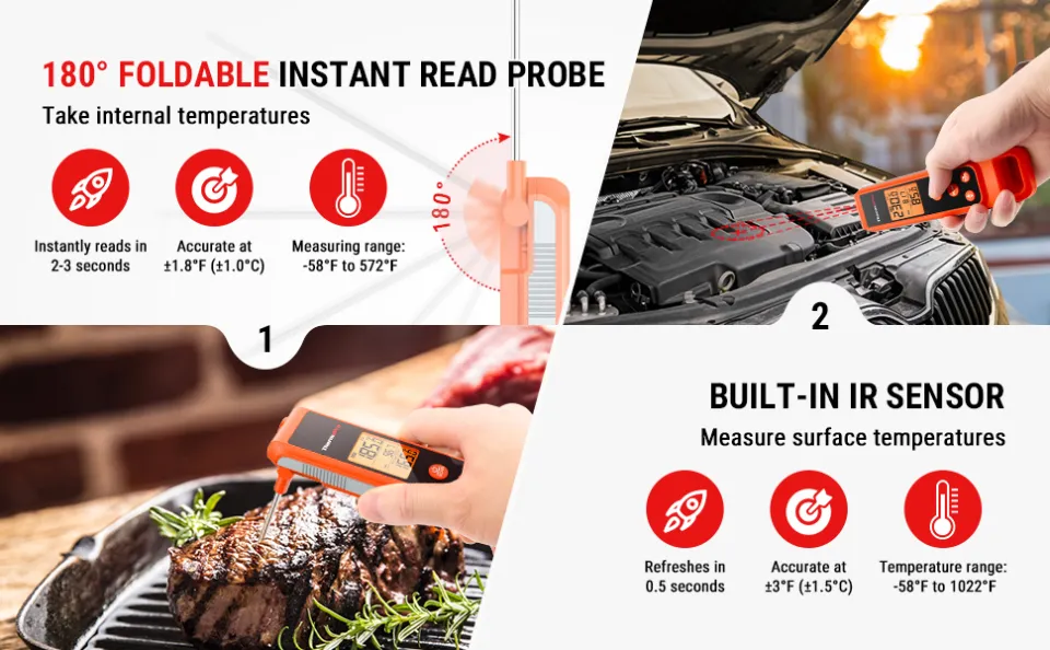 ThermoPro 2 in 1-Infrared and Instant Read Thermometer TP420W