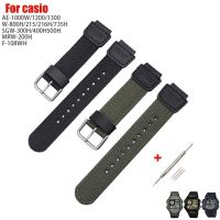 Nylon Watch Strap for Casio watch ae-1200wh / mrw-200 / aq-s810w convex 18mm canvas watch band 【BYUE】