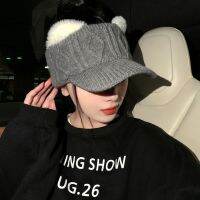 [Hat vendor]ฤดูใบไม้ร่วงฤดูหนาวแบบเกาหลีเสื้อไม่มีหูตุ๊กตาหมวกเบสบอลผู้หญิงน่ารักๆใส่ปั่นจักรยานวิ่งกอล์ฟให้ความอบอุ่นหมวกตกปลาแบบถักอบอุ่นหมวกฤดูหนาว