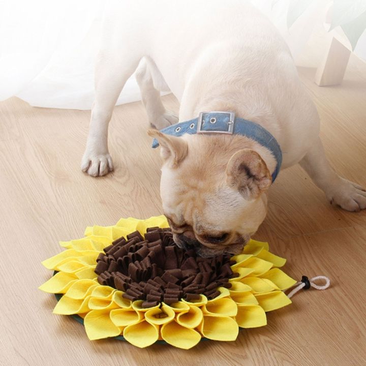 ช้าชามใส่อาหารตู้อาหารช้าให้อาหารของเล่นดอกทานตะวันรูปร่างสัตว์เลี้ยงสุนัข-snuffle-เสื่อจมูกกลิ่นการฝึกอบรมการดมกลิ่น-pad