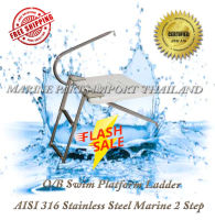 บันได แตนเลส สำหรับ เรือ  AISI 316 Stainless Steel Marine 2 Step I/B-O/B Swim Platform Ladder