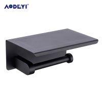 AODEYI Black Stainless Steel Paper Box Roll Holder Toilet Paper Holder Tissue Box Bathroom Accessories Matte Black Or Chrome Toilet Roll Holders