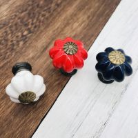 ┇◇⊙ For Kids Room Furniture Cabinets Ceramic Knobs Cute Pumpkin Handles Pulls for Cupboard Closet Dresser Drawers Kitchen Decor 25mm