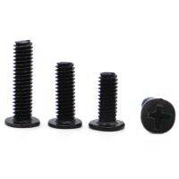 20/50pcs CM M2 M2.5 M3 M4 Black Carbon Steel Cross Phillips Ultra Thin Flat Wafer Head Bolt Laptop Screws