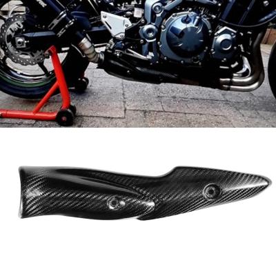 รถจักรยานยนต์ระบบไอเสียคาร์บอนไฟเบอร์ป้องกันความร้อน Muffler Cover Fit สำหรับ Kawasaki Z900 17-19