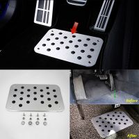 Universal Aluminum Alloy Car Floor Mats Carpet Heel Pad Plate Pedal Foot Rest Mat 30x20cm Car Accessories