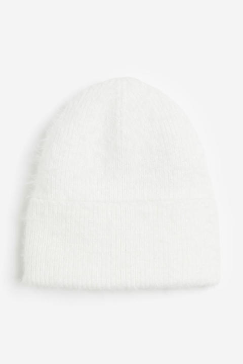 H&M - Fluffy-knit hat - White Light | Lazada PH