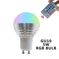 【☊HOT☊】 aojia6891 Gu10หลอดไฟ Led ไฟสปอตไลท์5W 16ไฟ Led เปลี่ยนสีได้ E27 E14ไฟ Led ไฟสำหรับวันหยุด Ac85-265V