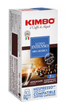 กาแฟแคปซูล คิมโบ LUNGO ระดับ 7 สำหรับเครื่องเนสเปรสโซ่ 10 capsules Kimbo Lungo 100% Arabica - Nespresso compatible capsules, 10 caps