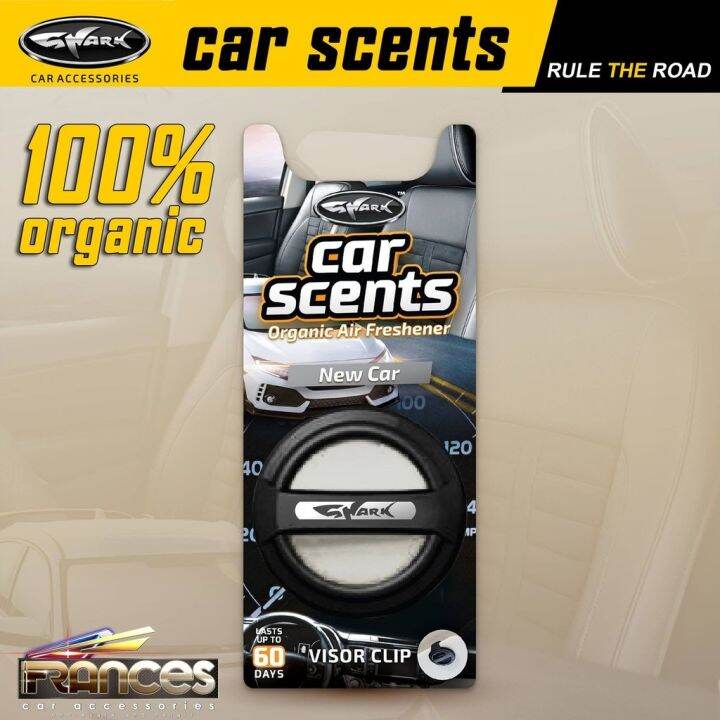 ORGANIC CAR SCENT INTERIOR AIR FRESHENER SHARK BRAND ( new car scent