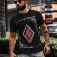 Mens T-shirt New Short Sleeve T Shirt Summer 2021 Mens Clothing Casual Ace Spades Card Letters Print Loose Tops T-shirt For Men