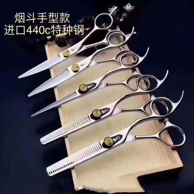 【Durable and practical】 Genuine pipe professional barber hairdressing scissors set hair stylist flat cut non-marking tooth scissors thinning scissors