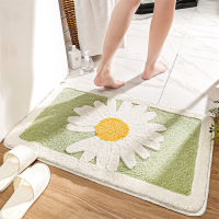 Small Daisy Flower Home Thicken Flocked Bathroom Door Mat Absorbent Non-Slip Bedroom Floor Rug