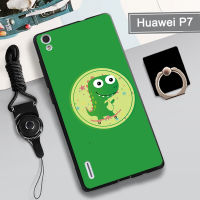 เคสสำหรับหัวเหว่ยอ่อนนุ่มขึ้น P7คลุมทั้งหมดเคสโทรศัพท์รูปแบบใหม่การป้องกันการตกป้องกันรอยขีดข่วนฝามีที่ถือวงแหวนและเชือก