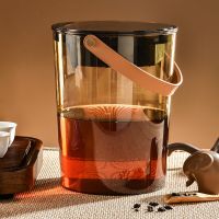 ☏﹍✵ Wholesale tea bucket with handle wastewater tank hot transparent barrels a key pop-up tea-leaf separation policy