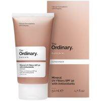 The Ordinary ครีมกันแดด Mineral UV Filters SPF 30 With Antioxidants 50ml แร่ธาตุต่อต้านครีมกันแดดทางกายภาพ SPF30 สารที่ให้ความชุ่มชื้น New Skin