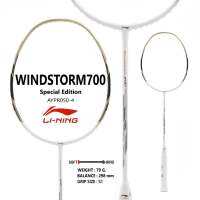 LI-NING ไม้แบดมินตัน รุ่น WINDSTORM 700 Special edition (AYPR050-4) WHITE แถมซอง+พันด้าม+เอ็นAP6 พร้อมขึ้น ฟรี