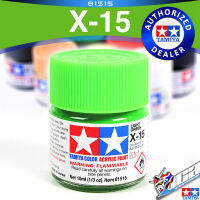 TAMIYA 81515 X-15 X15 LIGHT GREEN สีเขียวอ่อนเงา ACRYLIC PAINT MINI COLOR 10ML สีอะครีลิกสำหรับพลาสติก โมเดล VCA GUNDAM