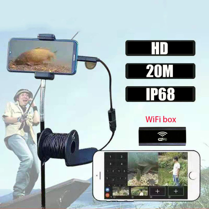 20เมตรใต้น้ำกล้อง-wifi-ภาพอุปกรณ์ตกปลากันน้ำศัพท์มือถือแท็บเล็ต8led-ส่องสว่างปลา-finder-อุปกรณ์ตกปลา