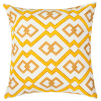 Warm Home Shiny Yellow Embroidered Cushion Cover For Couch Bolster Pillow Case Modern Simple Geometric Studio Sofa Chair Coussin