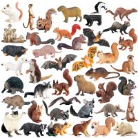 Wild Animals Simulation Rodent Figurine Squirrel Mouse Capybara Bat Model Action Figures Children Cognition Collection Toys Gift