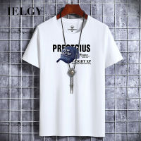 IELGY【 S-6XL 】เสื้อยืดผู้ชายใหม่หลวมคอกลมผ้าฝ้ายขนาดบวกพิมพ์เสื้อยืดหมวกคาวบอยผู้ชาย