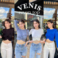 ?Venis Top? เสื้อครอปมัดหน้า ไม่รัดรูปเกินไป ความยาวกำลังดีมาก ผ้านุ่มลื่นใส่สบาย พร้อมส่งค่า ? Cropbkk♡