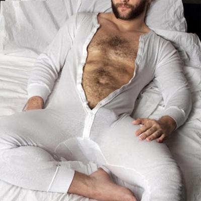 ผู้ชายชุดนอน J Umpsuit Homewear สีทึบแขนยาวสบายปุ่มสันทนาการชุดนอนผู้ชายเสื้อคลุมหลวมๆชุดนอน S-5XL